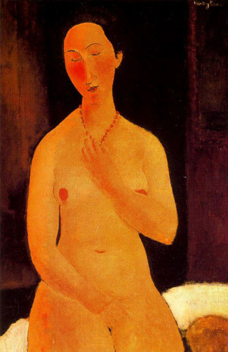 Seated Nude with Necklace - Amedeo Modigliani Paintings